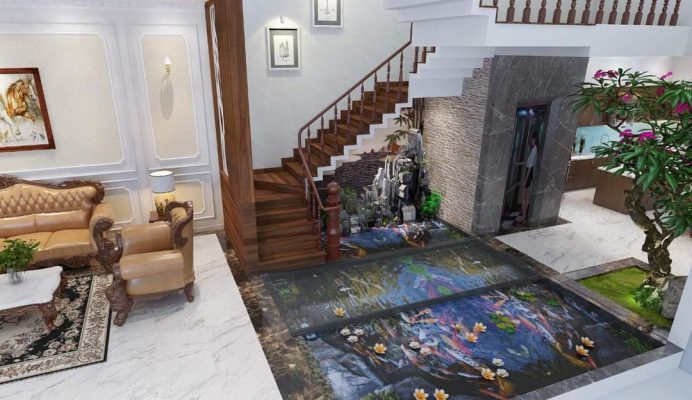 Hồ cá Koi trong phòng khách