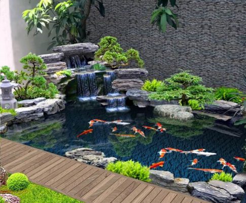 thiết kế thác nước hiện đại