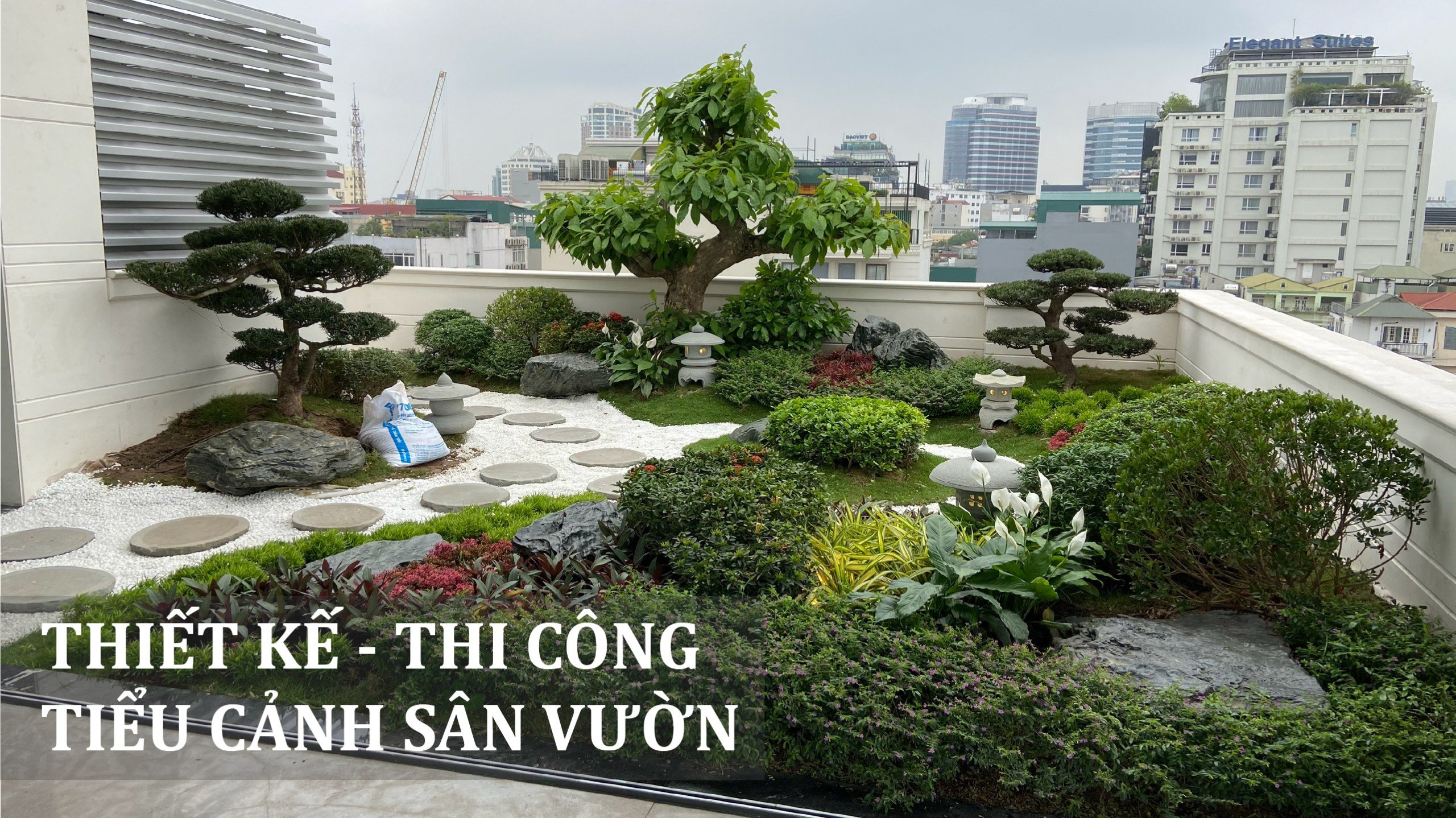 tiểu cảnh sân vườn nhỏ