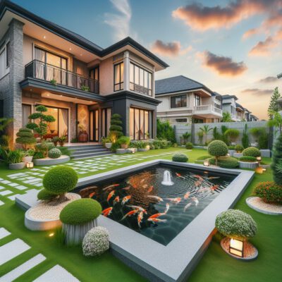 tiểu cảnh sân vườn phong cách hiện đại